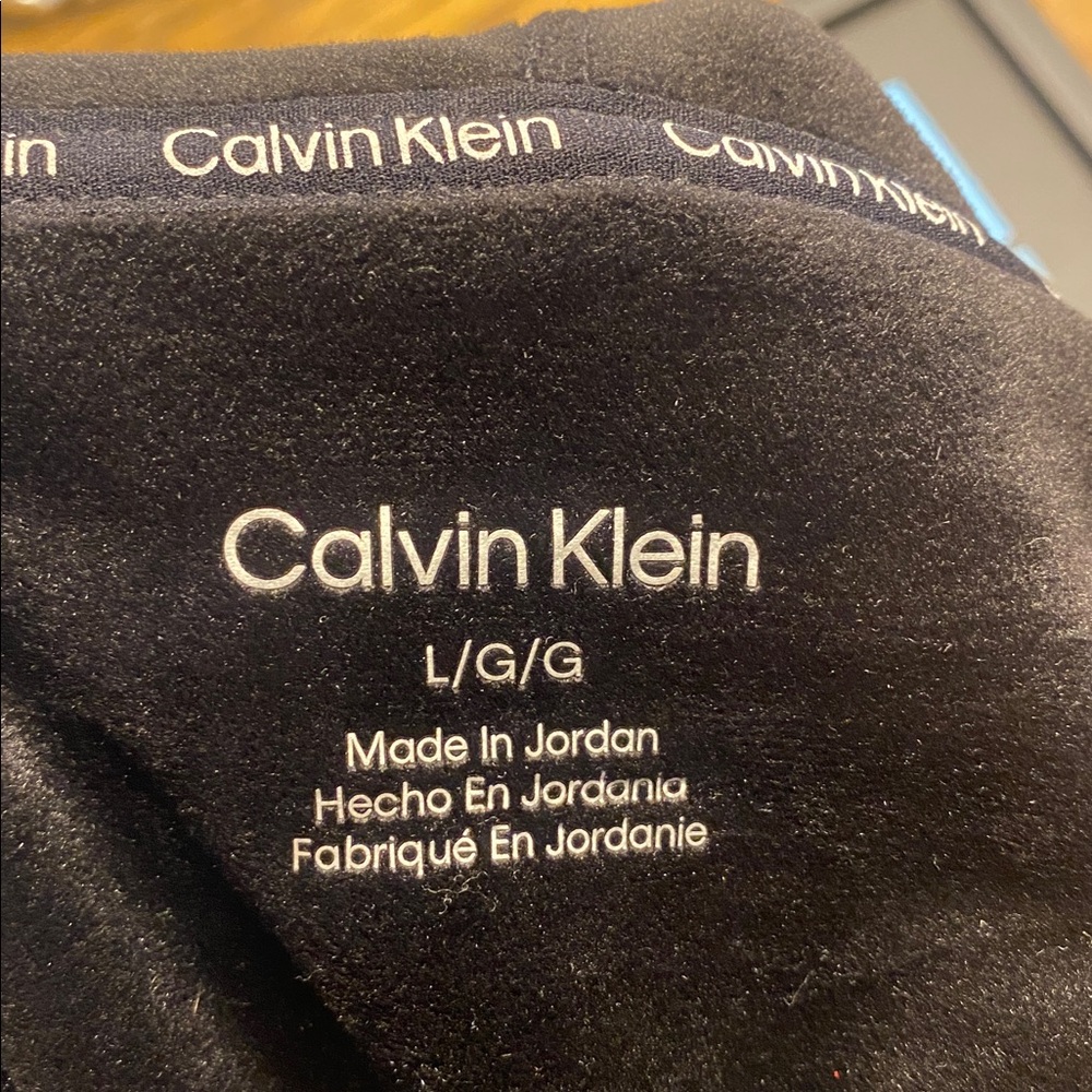EUC CALVIN KLEIN Black Velour Zip Up Hoodie L - Picture 8 of 8